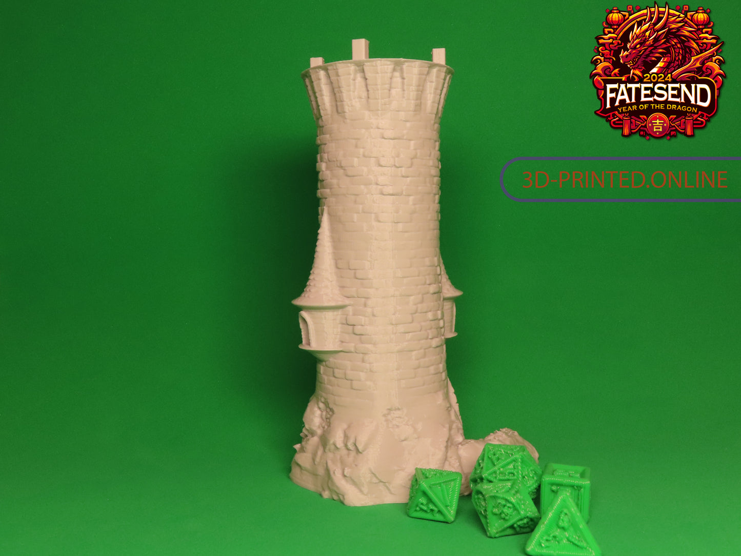 FatesEnd Tall Dice Tower Gray Bottom Custom Spire Top